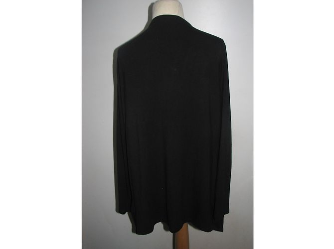 DKNY Schwarze Strickjacke Offen Wasserfallkragen - Ansicht 3
