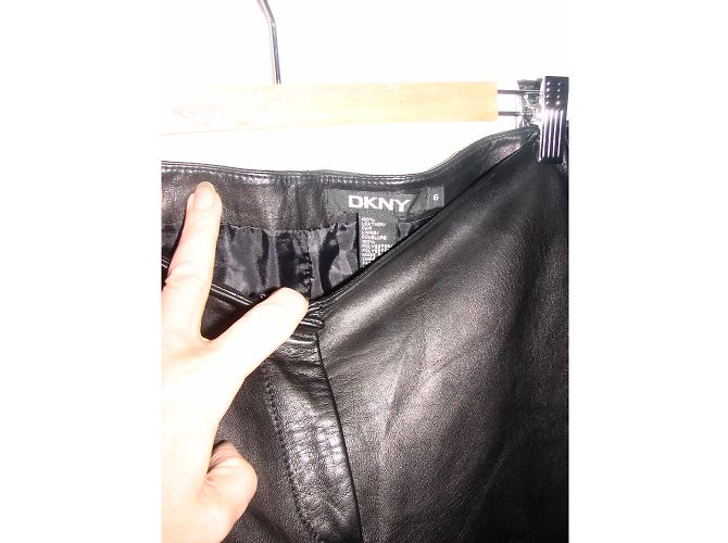 DKNY Lederhose Schwarz - Ansicht 4