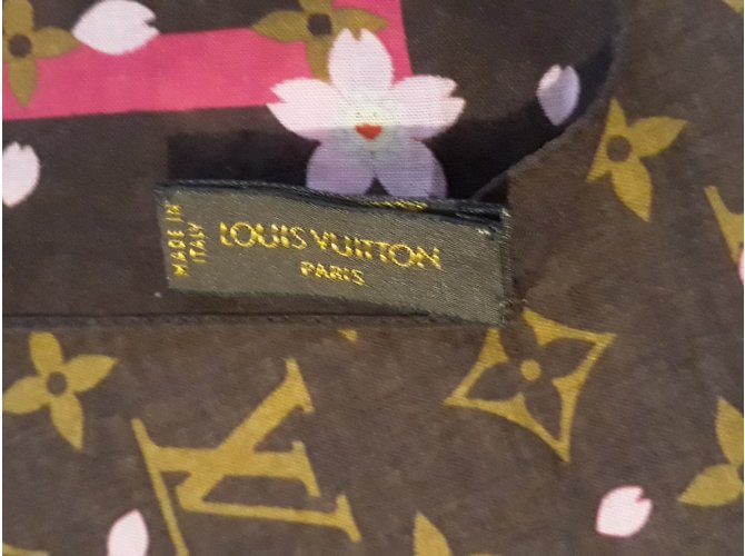 Louis Vuitton Bufanda "Cherry Blossom" Marrón oscuro - vista 5