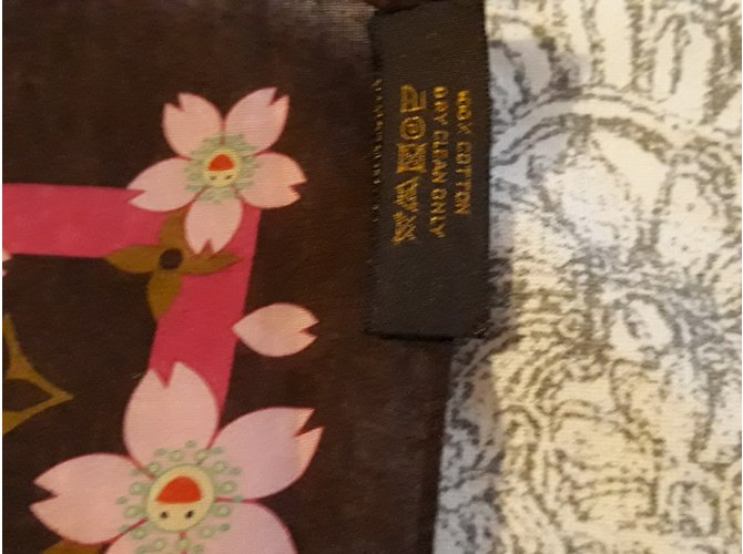 Louis Vuitton Bufanda "Cherry Blossom" Marrón oscuro - vista 6