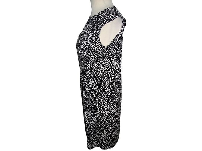 Diane Von Furstenberg Jérsei de seda Preto Branco - vista 2