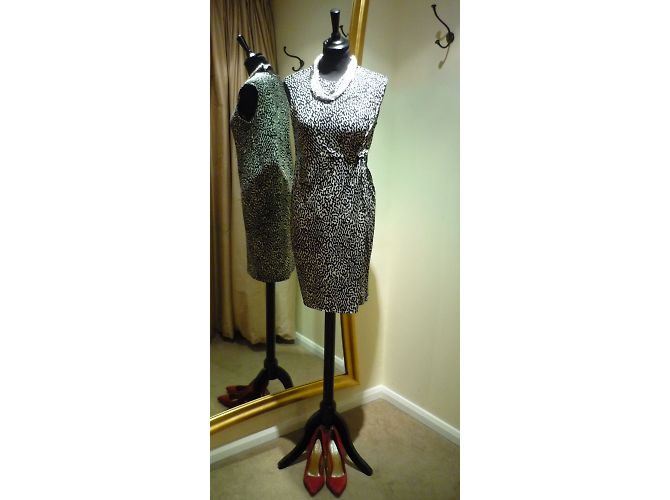 Diane Von Furstenberg Jérsei de seda Preto Branco - vista 3