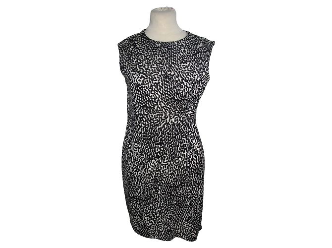 Diane Von Furstenberg Jérsei de seda Preto Branco - vista 4