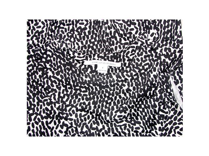 Diane Von Furstenberg Jérsei de seda Preto Branco - vista 5