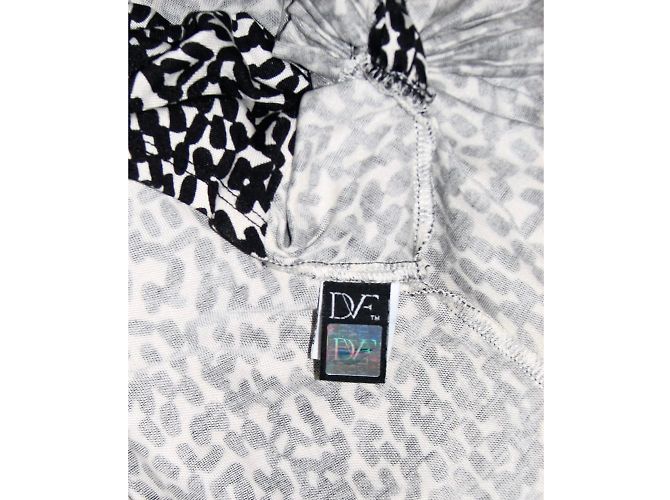 Diane Von Furstenberg Jérsei de seda Preto Branco - vista 6