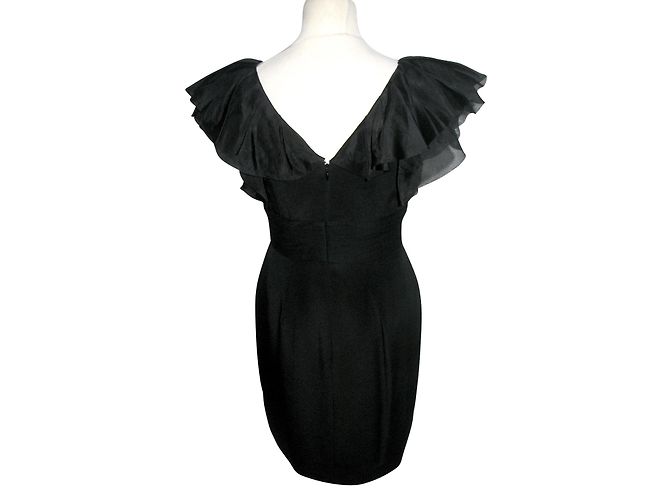 Marchesa Notte Seidenkleid Schwarz - Ansicht 2