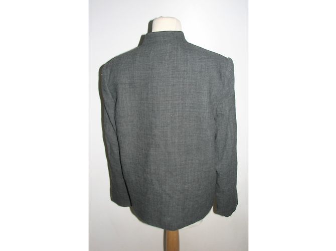 Oscar de la Renta Grey Wool Blend Jacket - view 3