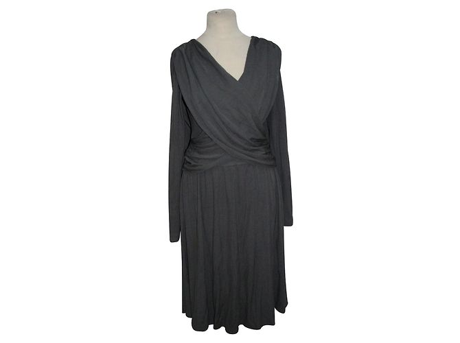 Halston Heritage Kleid aus grauer Viskose - Ansicht 2