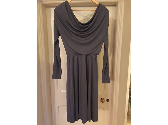 Halston Heritage Kleid aus grauer Viskose - Ansicht 7