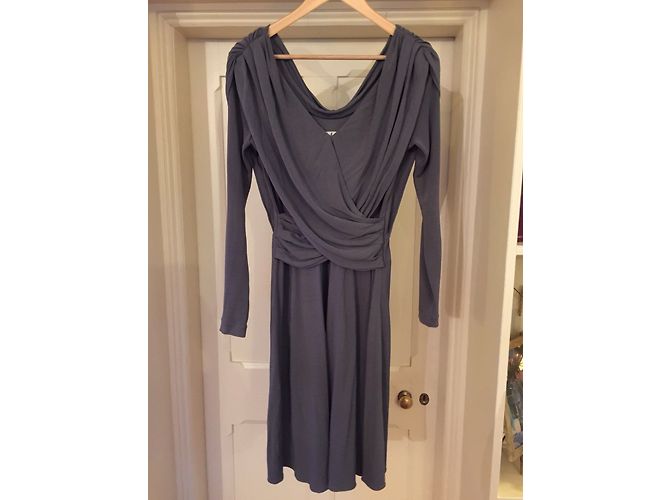 Halston Heritage Kleid aus grauer Viskose - Ansicht 8