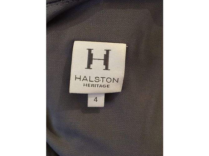 Halston Heritage Kleid aus grauer Viskose - Ansicht 9