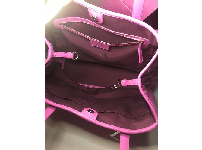 Christian Dior Panarea Handtasche Fuchsia Leinen - Ansicht 6