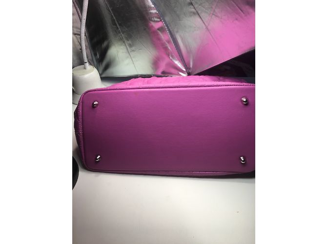 Christian Dior Panarea Handtasche Fuchsia Leinen - Ansicht 7