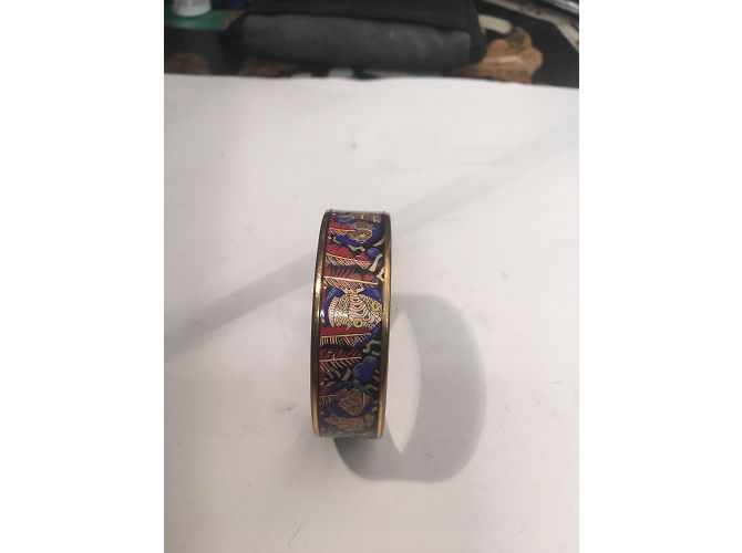 Bracciale Hermès in metallo smaltato blu motivi pesci Multicolore - vista 4
