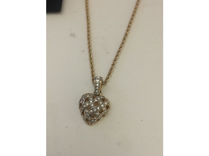 Collana con pendente a cuore Swarovski placcata oro D'oro - vista 2