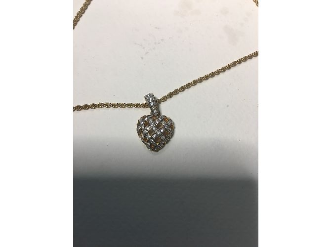 Collana con pendente a cuore Swarovski placcata oro D'oro - vista 3