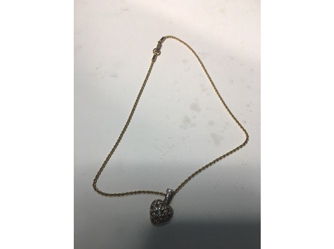 Collana con pendente a cuore Swarovski placcata oro D'oro - vista 5