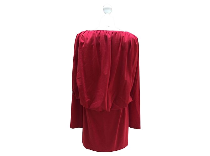 Halston Heritage Cape Minikleid aus Wolle Dunkelrot Bordeaux - Ansicht 2