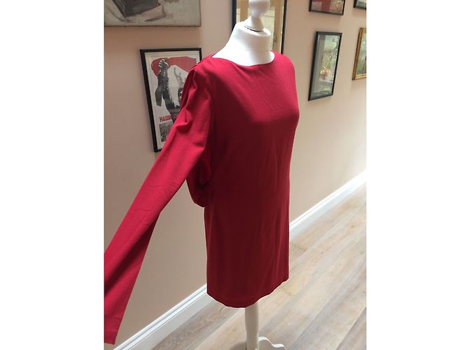 Halston Heritage Cape Minikleid aus Wolle Dunkelrot Bordeaux - Ansicht 3