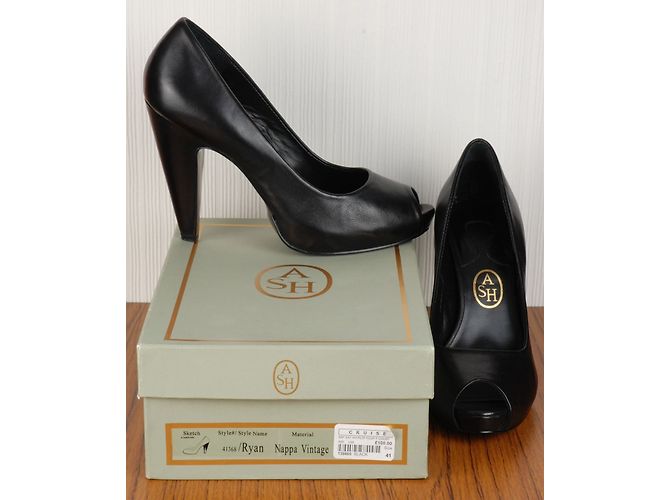 Décolleté Ash Ryan in pelle nera con punta aperta Nero - vista 8