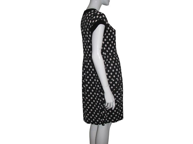 Diane Von Furstenberg Jay Seidenkleid Schwarz Weiß - Ansicht 2