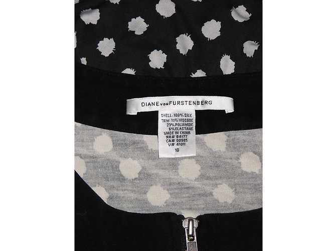 Diane Von Furstenberg Jay Seidenkleid Schwarz Weiß - Ansicht 4