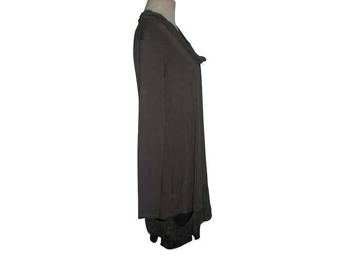 Vestido Twin Set Simona Barbieri de seda y viscosa gris Plata - vista 2