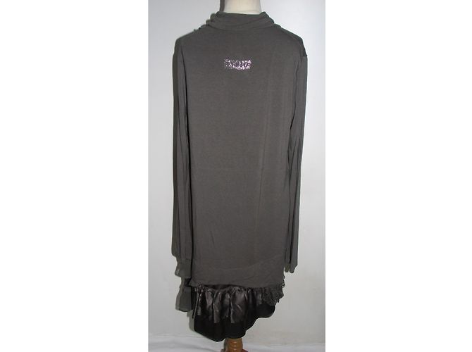 Vestido Twin Set Simona Barbieri de seda y viscosa gris Plata - vista 3