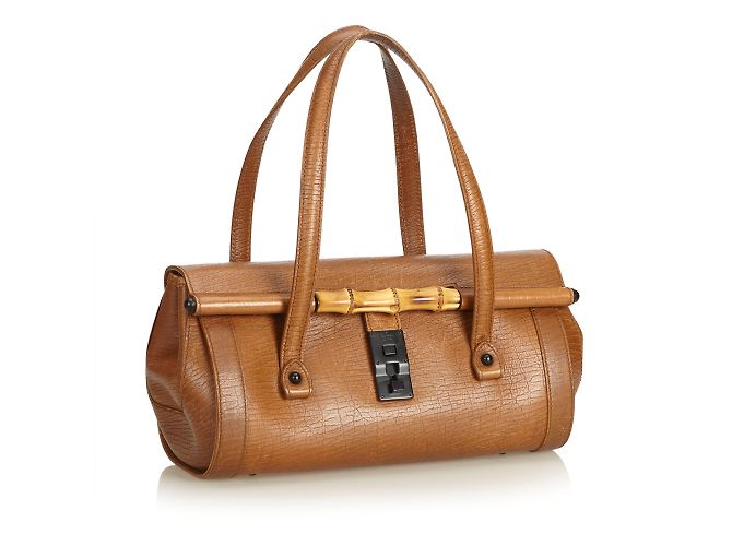 Bamboo Gucci Pallottola di bambù in pelle - vista 2