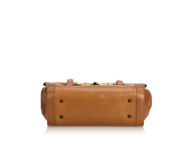 Bamboo Gucci Pallottola di bambù in pelle - vista 4