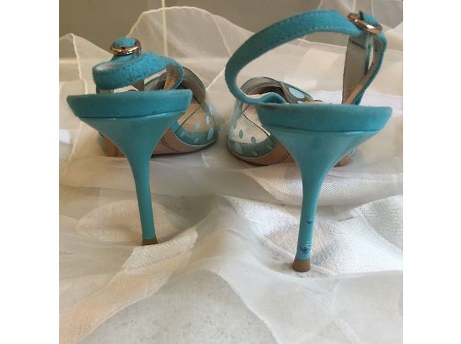 Décolleté Slingback Sophia Webster Turchese Scamosciate 37EU - vista 3