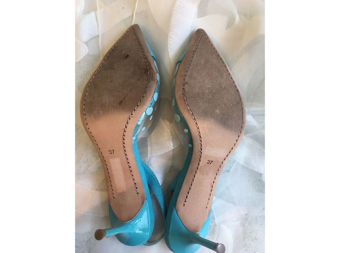 Décolleté Slingback Sophia Webster Turchese Scamosciate 37EU - vista 4