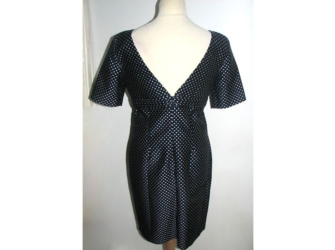 Vestido de bolinhas Paul & Joe de algodão branco e azul - vista 3