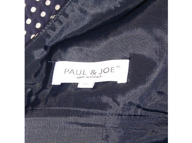 Vestido de bolinhas Paul & Joe de algodão branco e azul - vista 4