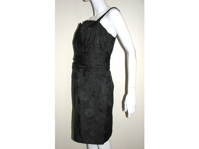 Vestido de cóctel negro Vera Wang Lavender Line de seda - vista 10
