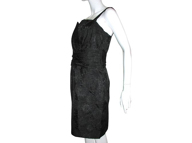 Vestido de cóctel negro Vera Wang Lavender Line de seda - vista 2