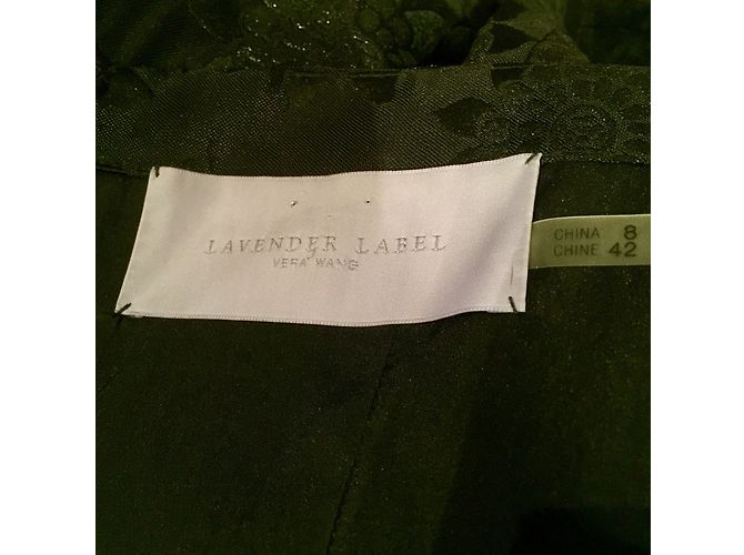 Vestido de cóctel negro Vera Wang Lavender Line de seda - vista 4