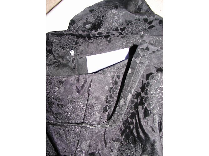 Vestido de cóctel negro Vera Wang Lavender Line de seda - vista 5