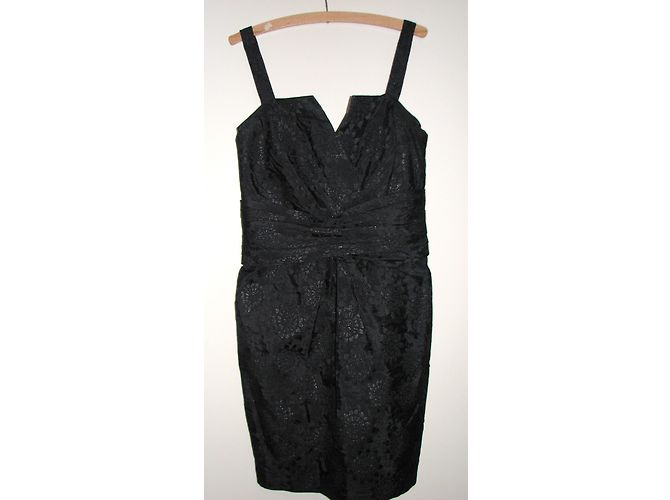 Vestido de cóctel negro Vera Wang Lavender Line de seda - vista 6