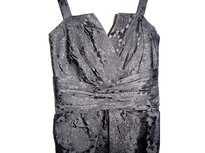 Vestido de cóctel negro Vera Wang Lavender Line de seda - vista 7