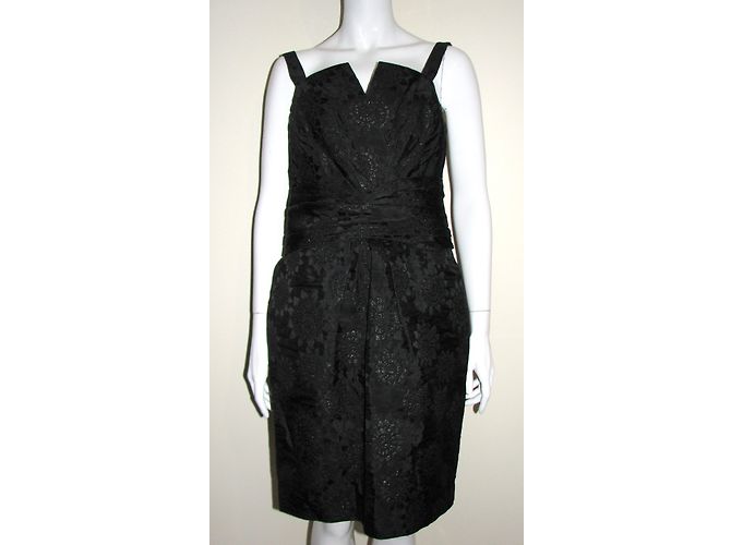 Vestido de cóctel negro Vera Wang Lavender Line de seda - vista 9