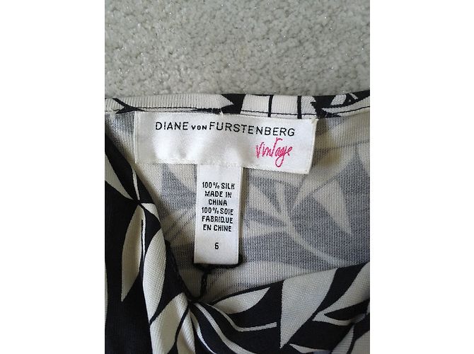 Diane Von Furstenberg Annette Seiden Midikleid Schwarz Weiß - Ansicht 5
