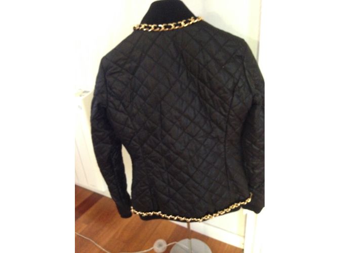 Giacca Love Moschino Nera con Catene Dorate - vista 5