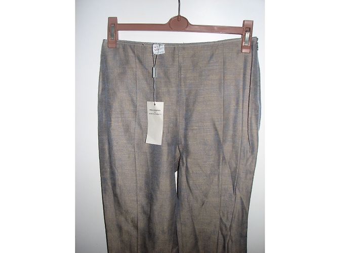Philosophy Di Alberta Ferretti Graue Leinenhose Grösse 40 - Ansicht 3