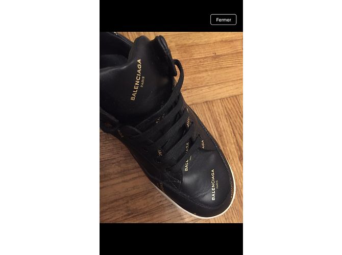Sneakers Balenciaga in pelle nera Nero - vista 2