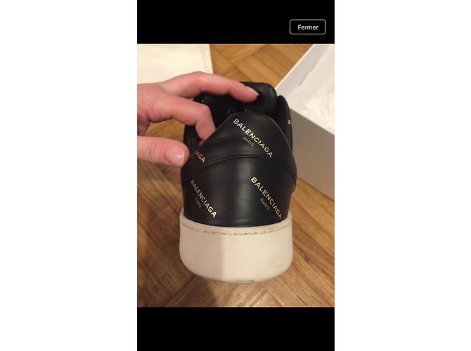 Sneakers Balenciaga in pelle nera Nero - vista 3