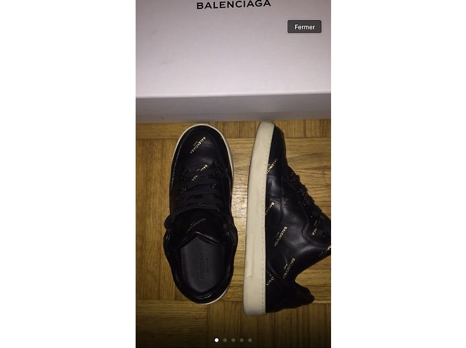 Sneakers Balenciaga in pelle nera Nero - vista 5