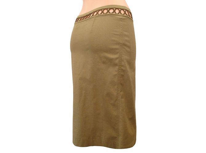 Falda de algodón Philosophy Di Alberta Ferretti caqui - vista 2