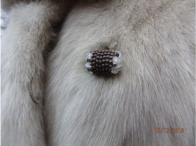 Autre Marque Cappotto vintage in visone naturale Bianco sporco - vista 5