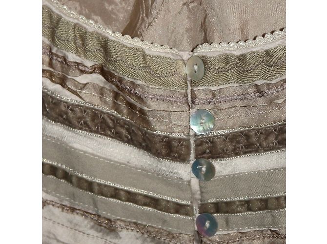 Karen Millen Satin Abendkleid Champagner Spitze und Samt - Ansicht 4